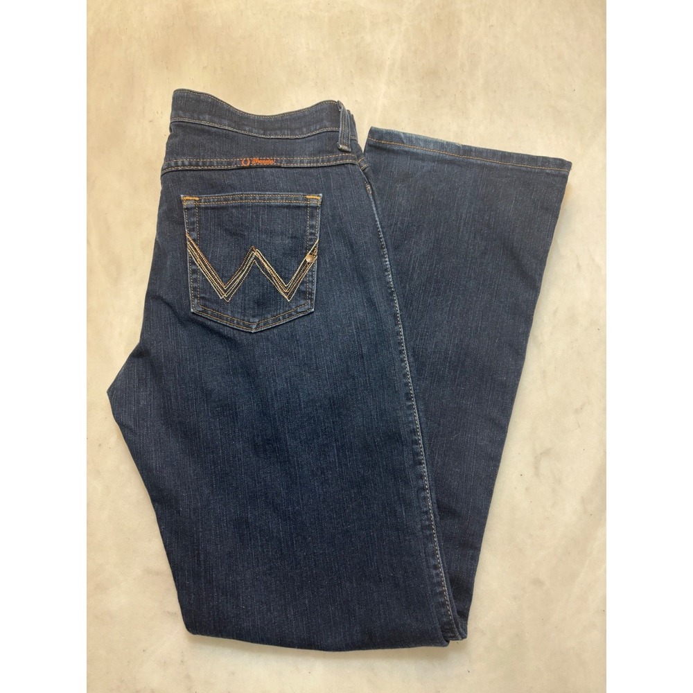 Wrangler Q Baby Denim Jeans Bootcut‎ Dark Wash Size 11 12 x 34 Womens